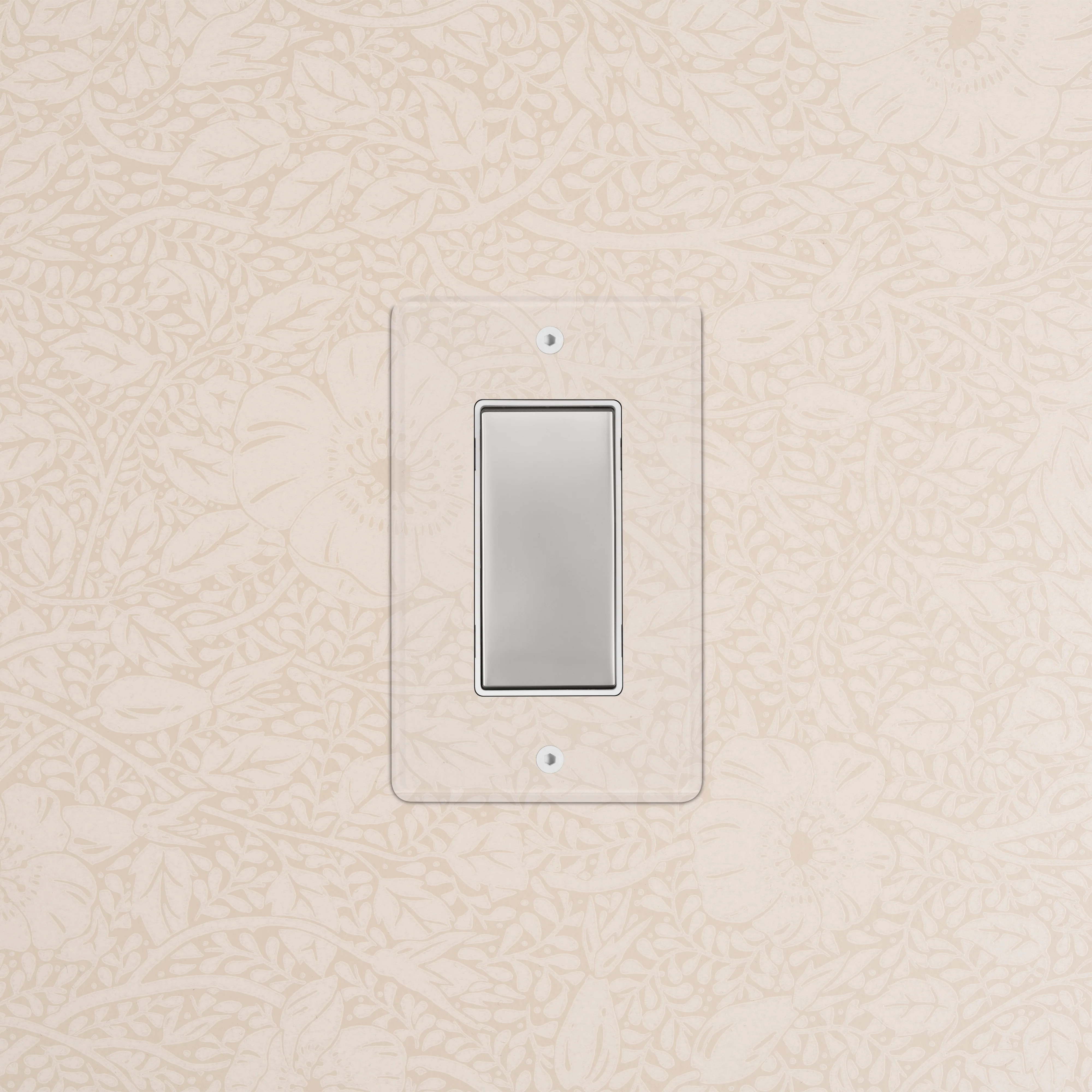 Kew 1G Retractive Rocker Switch - Clear Polished Nickel White - Image 2