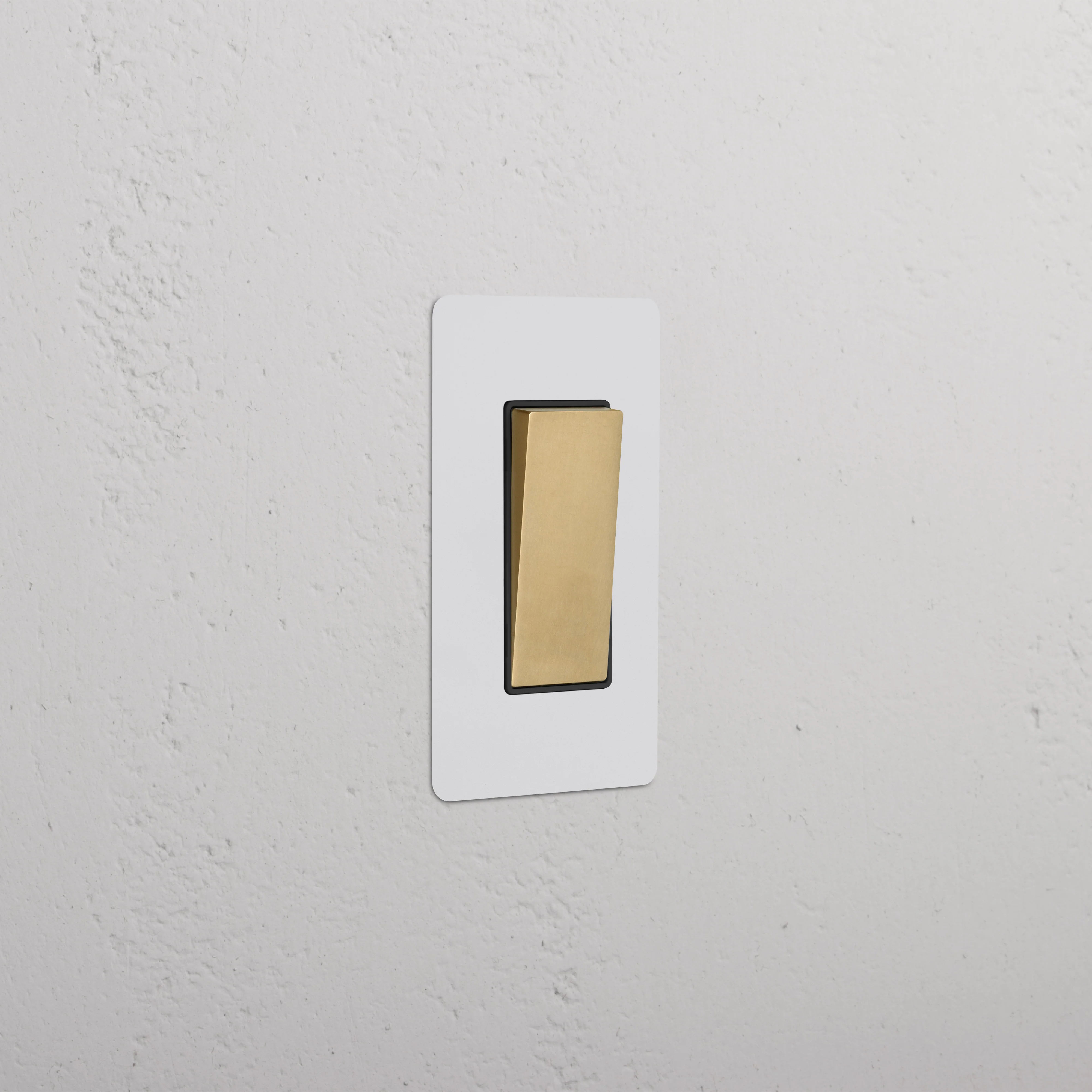 Kew 1G Retractive Rocker Switch - Paintable Antique Brass Black
