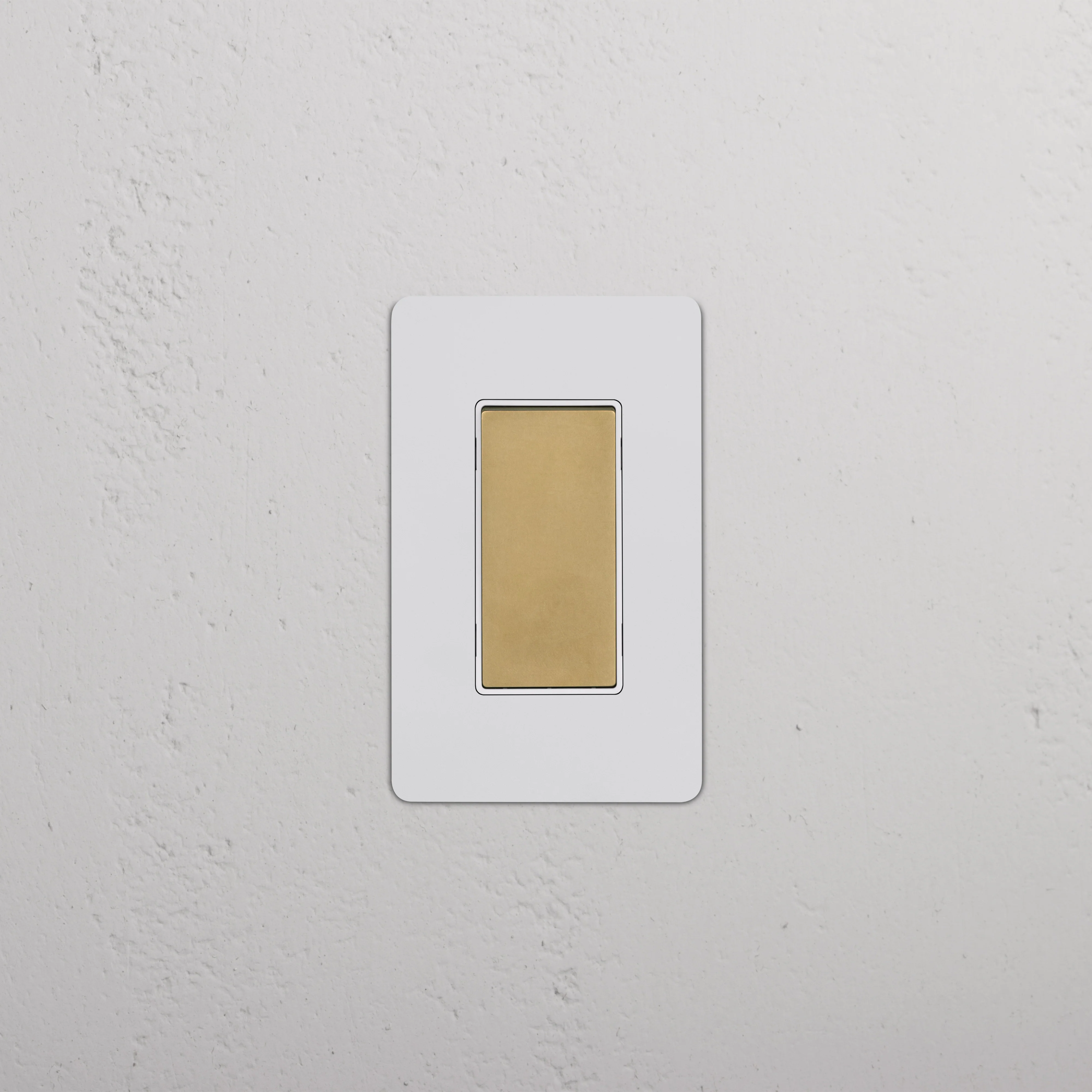 Kew 1G Retractive Rocker Switch - Paintable Antique Brass White - Image 2