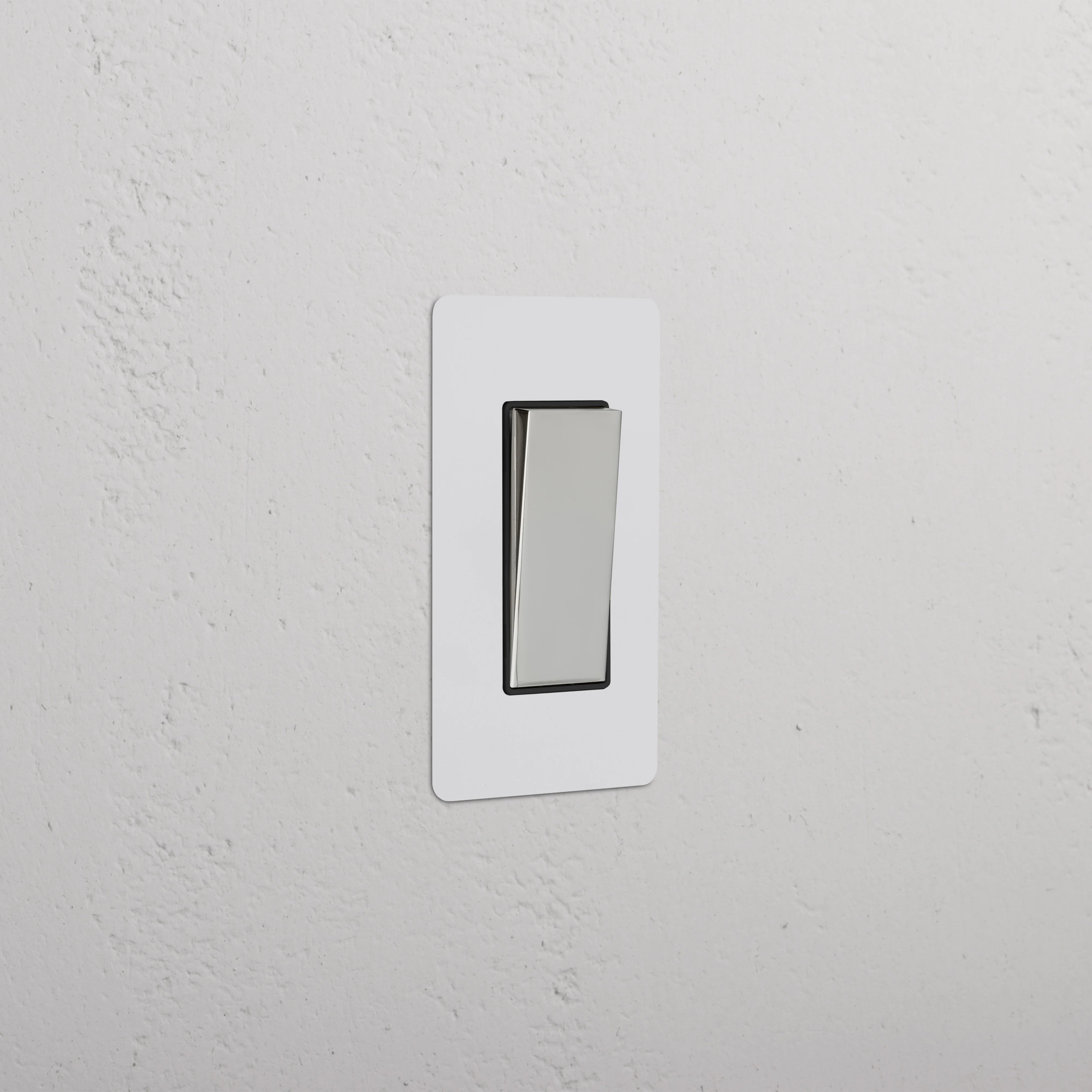Kew 1G Retractive Rocker Switch - Paintable Polished Nickel Black