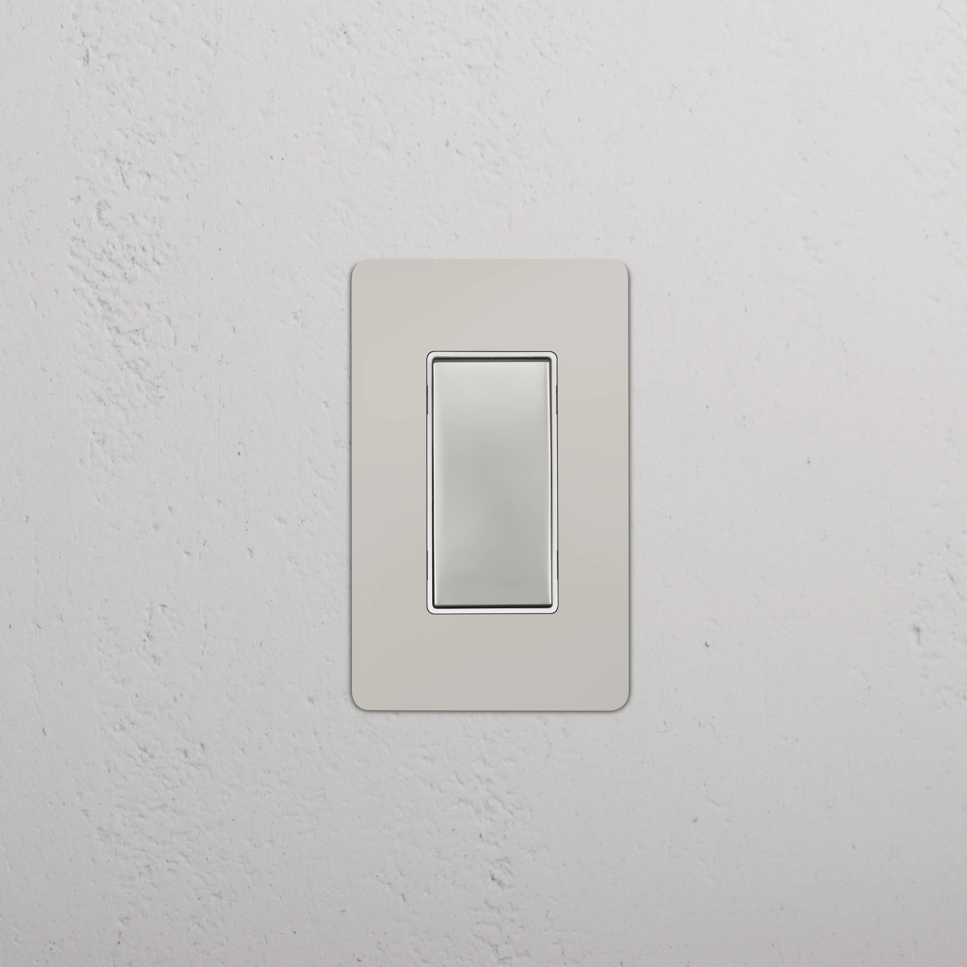 Kew 1G Retractive Rocker Switch - Polished Nickel White - Image 2