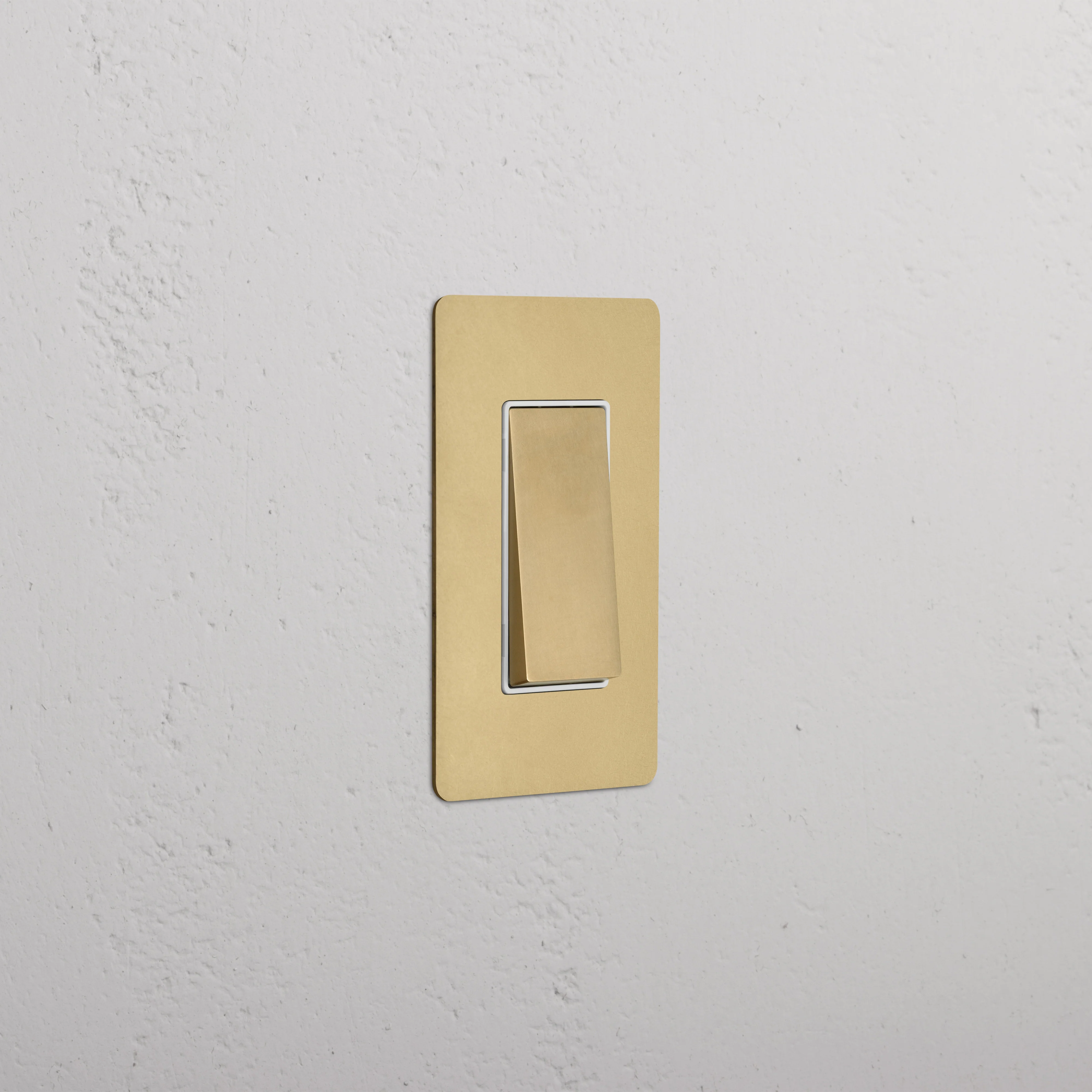 Kew 1G Rocker Switch - Antique Brass White