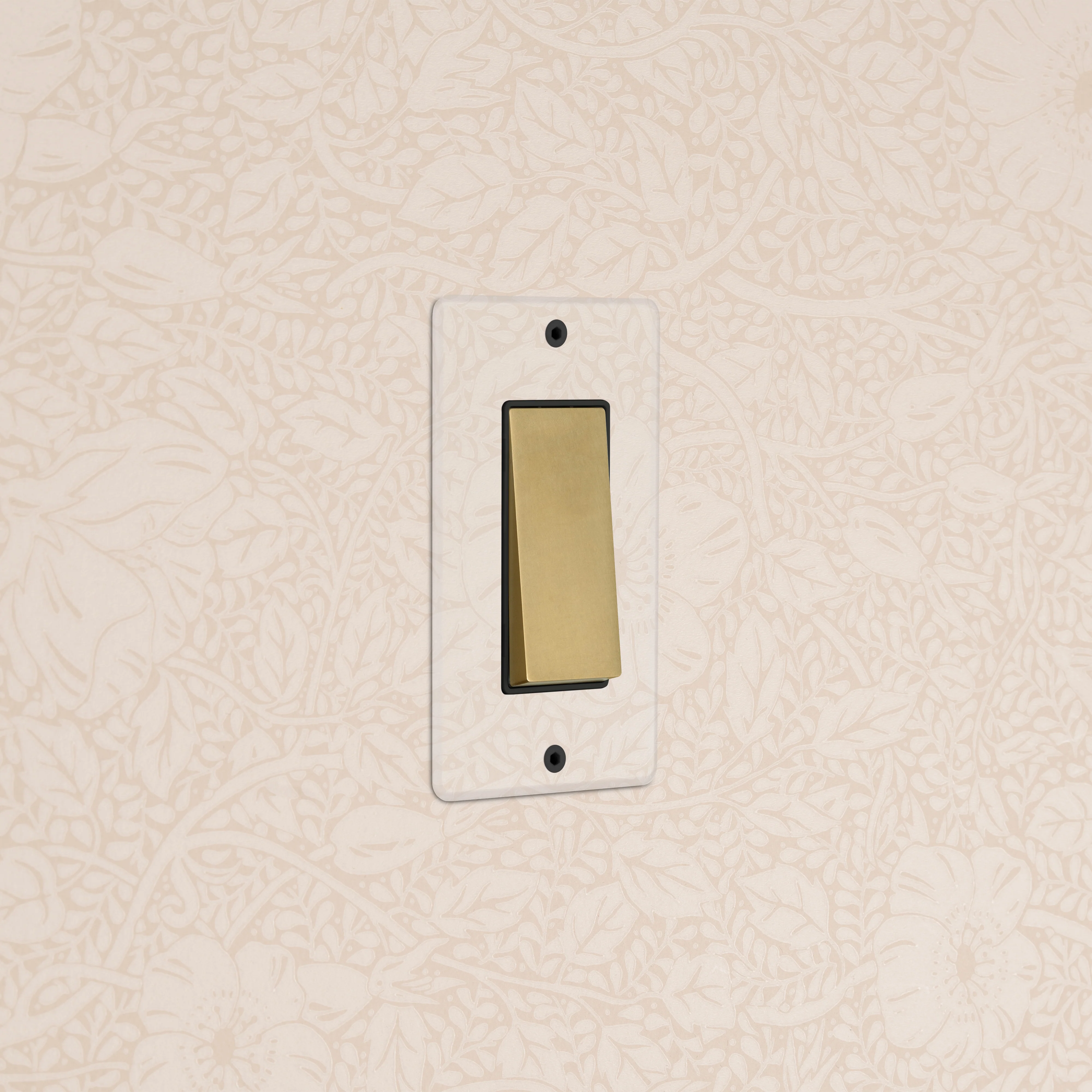 Kew 1G Rocker Switch - Clear Antique Brass Black