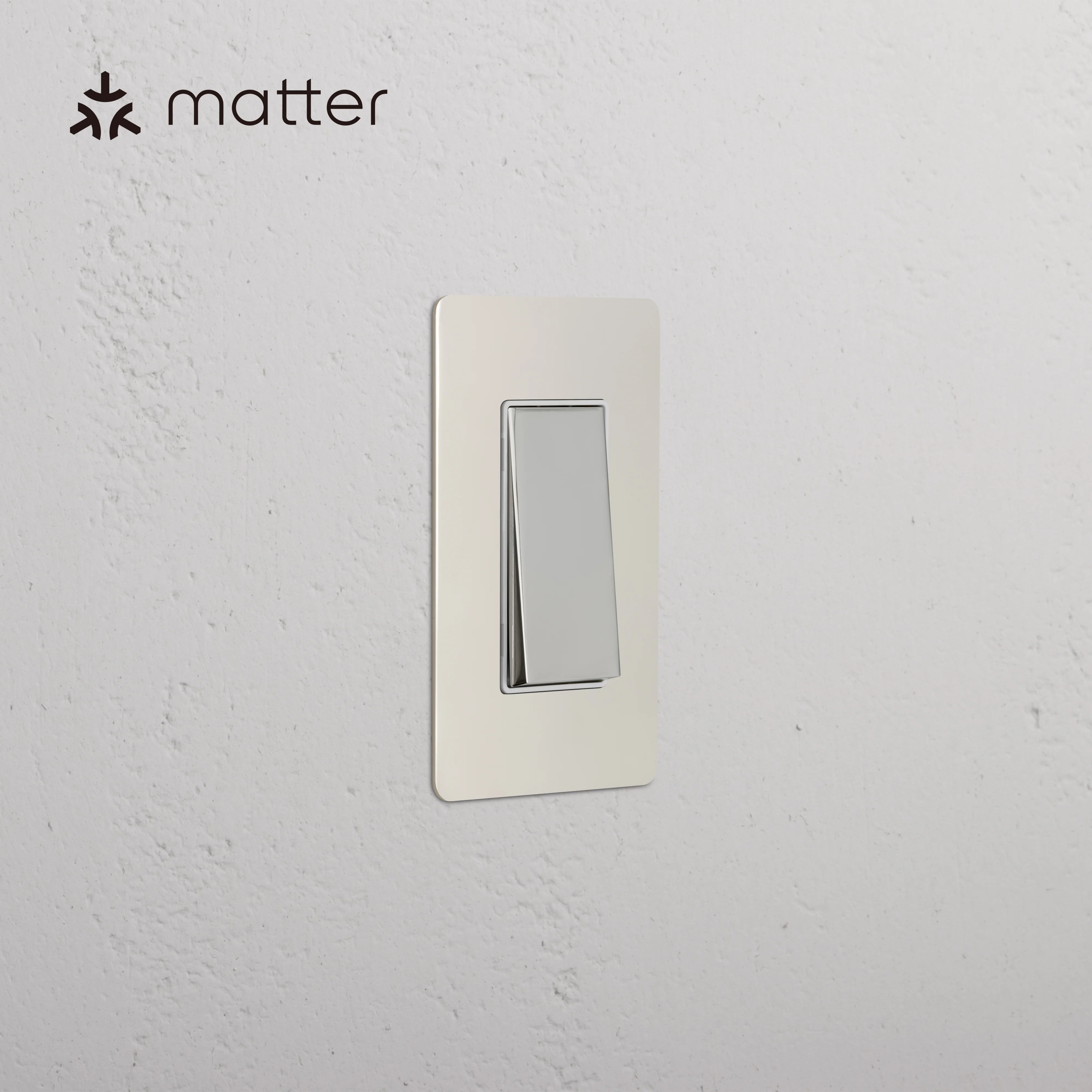 Kew 1G Smart Retractive Rocker Switch - Polished Nickel White