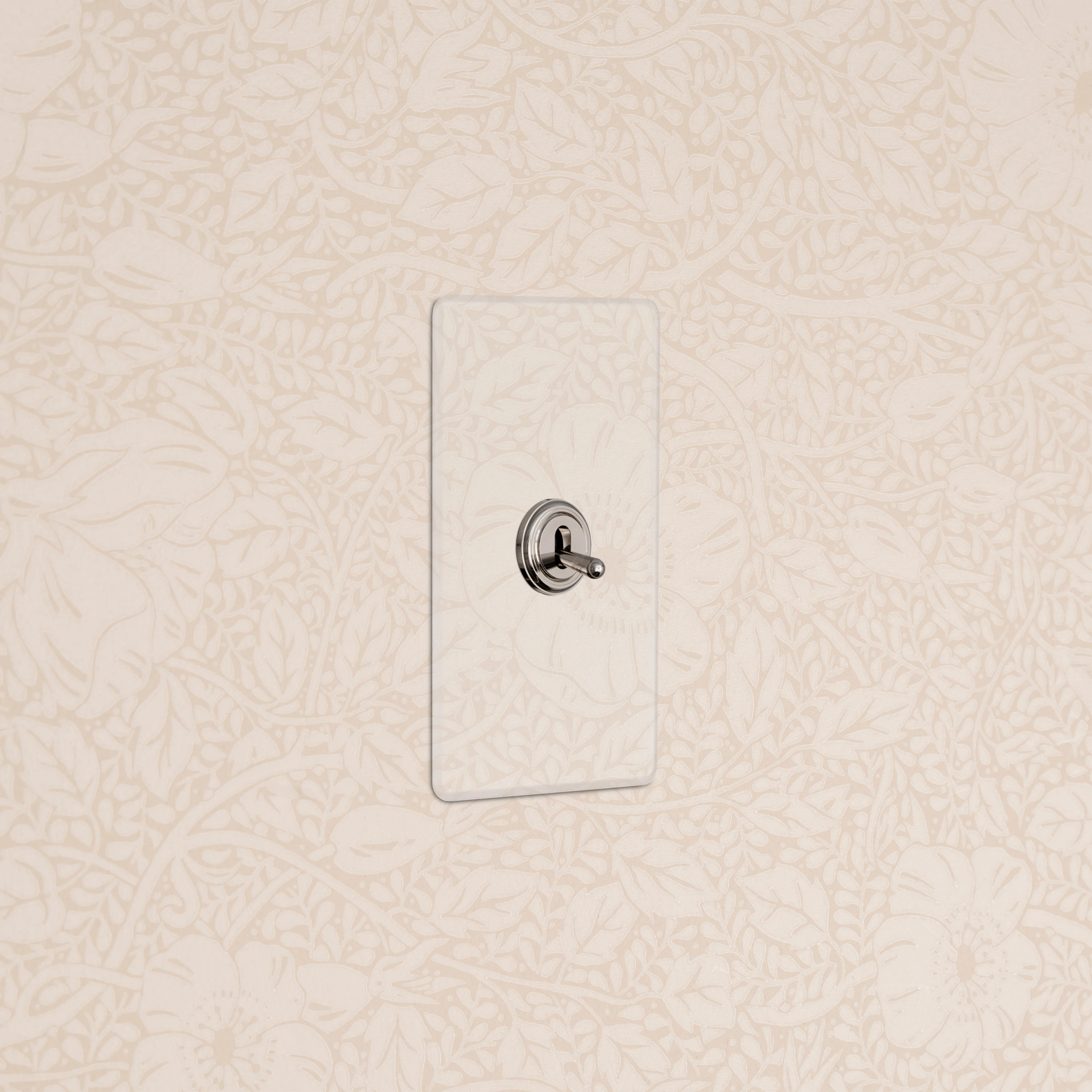 Kew 1G Toggle Switch - Clear Polished Nickel