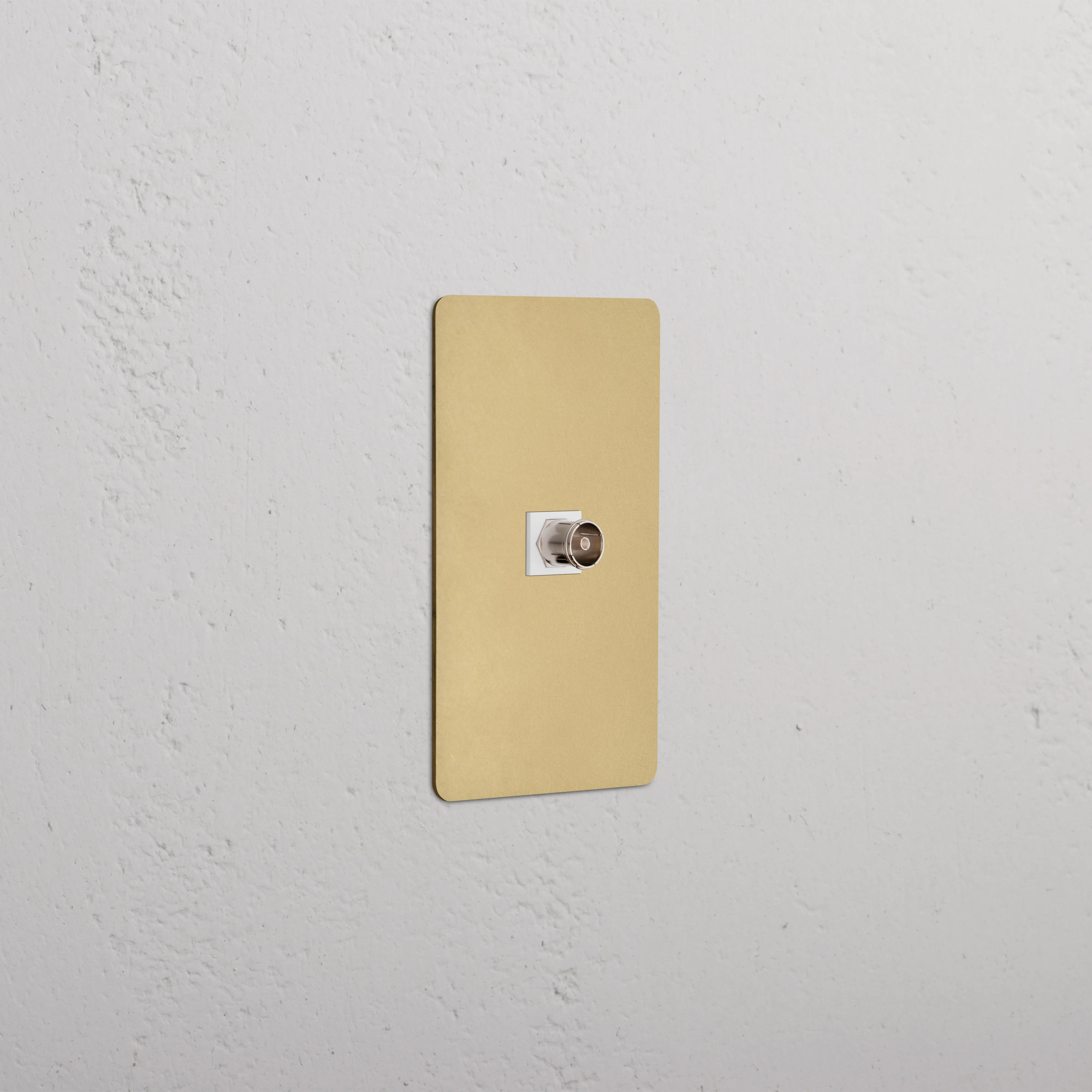 Kew 1G TV Keystone - Antique Brass White