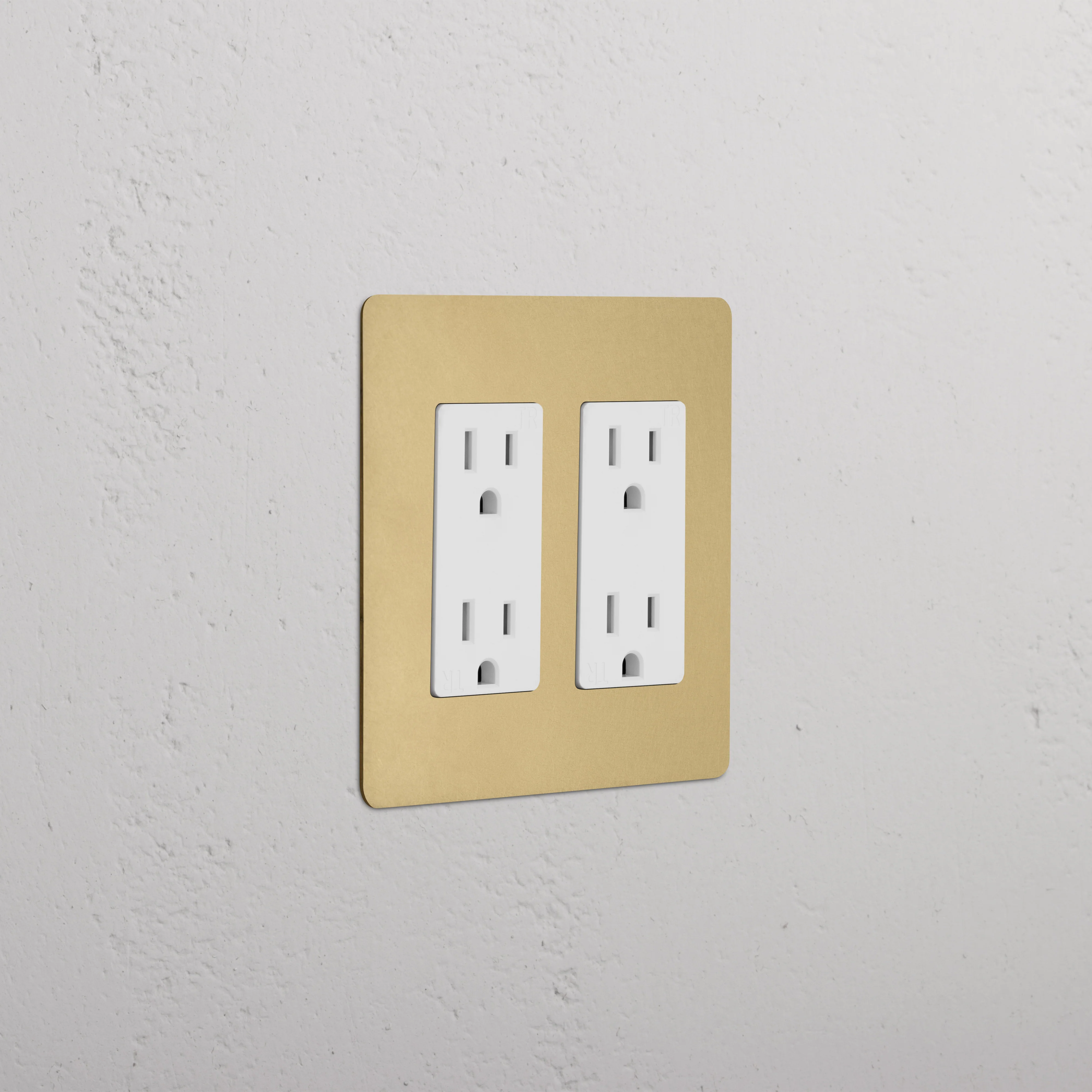Kew 2G Outlet - Antique Brass White