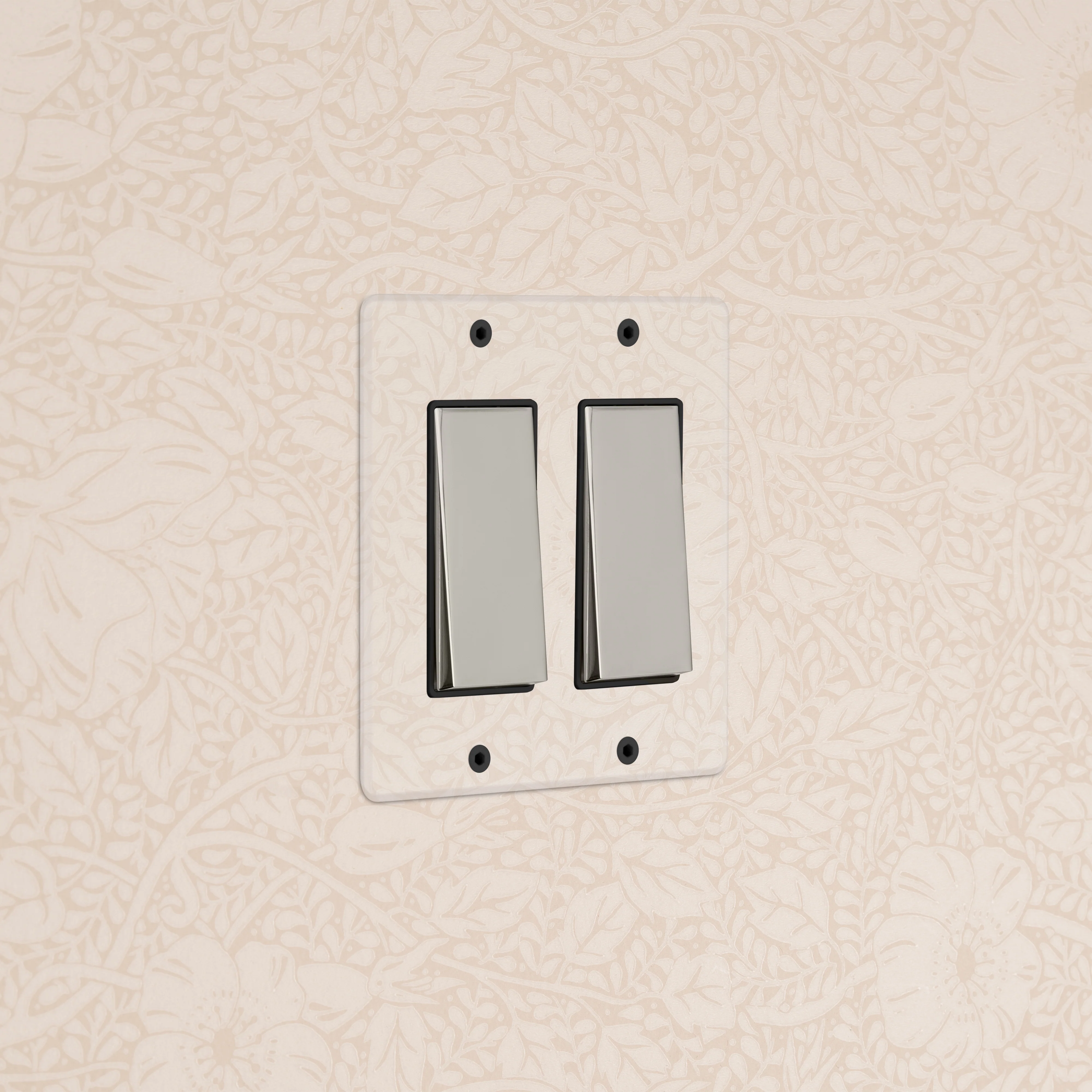 Kew 2G Rocker Switch - Clear Polished Nickel Black