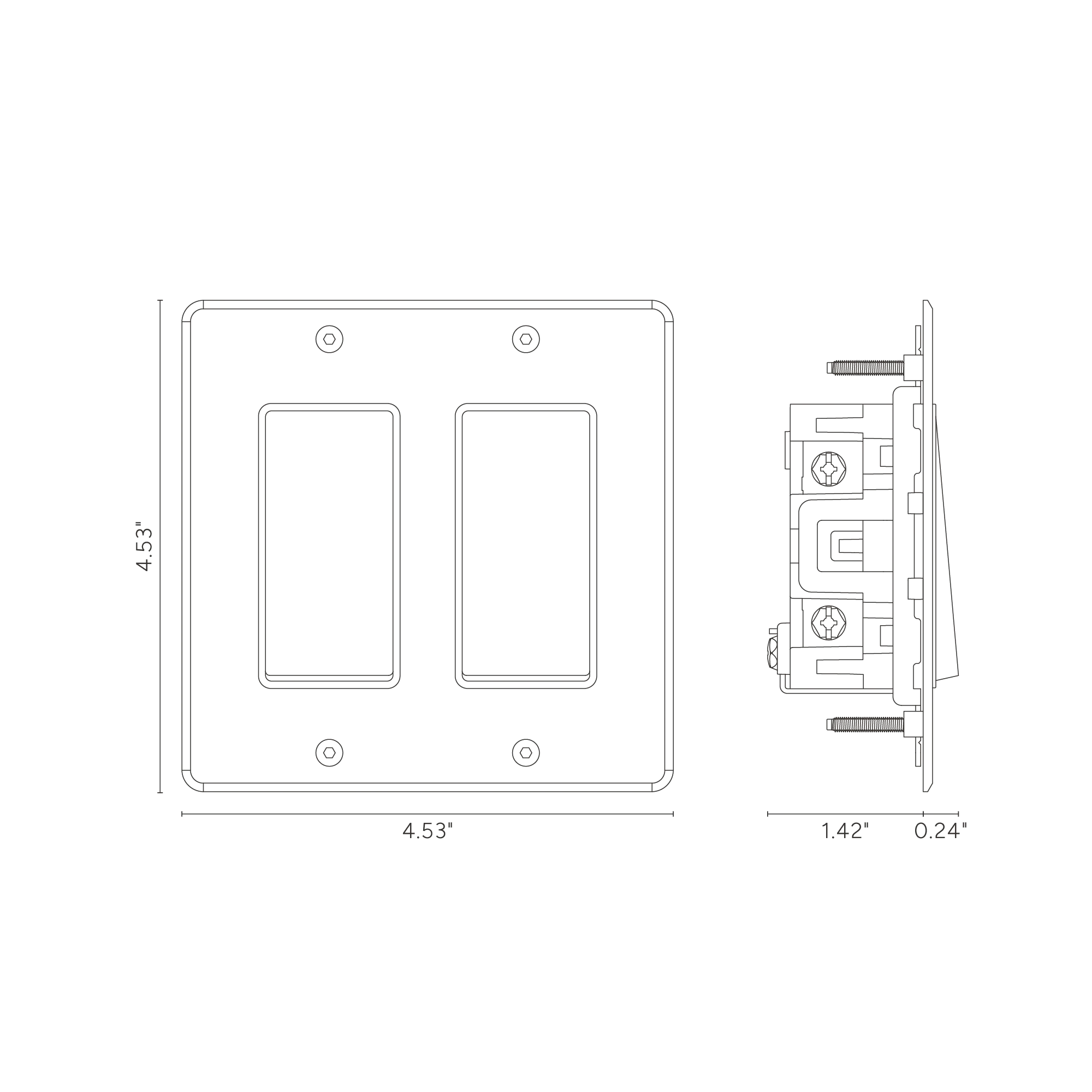 Kew 2G Rocker Switch - Clear Polished Nickel Black - Image 2