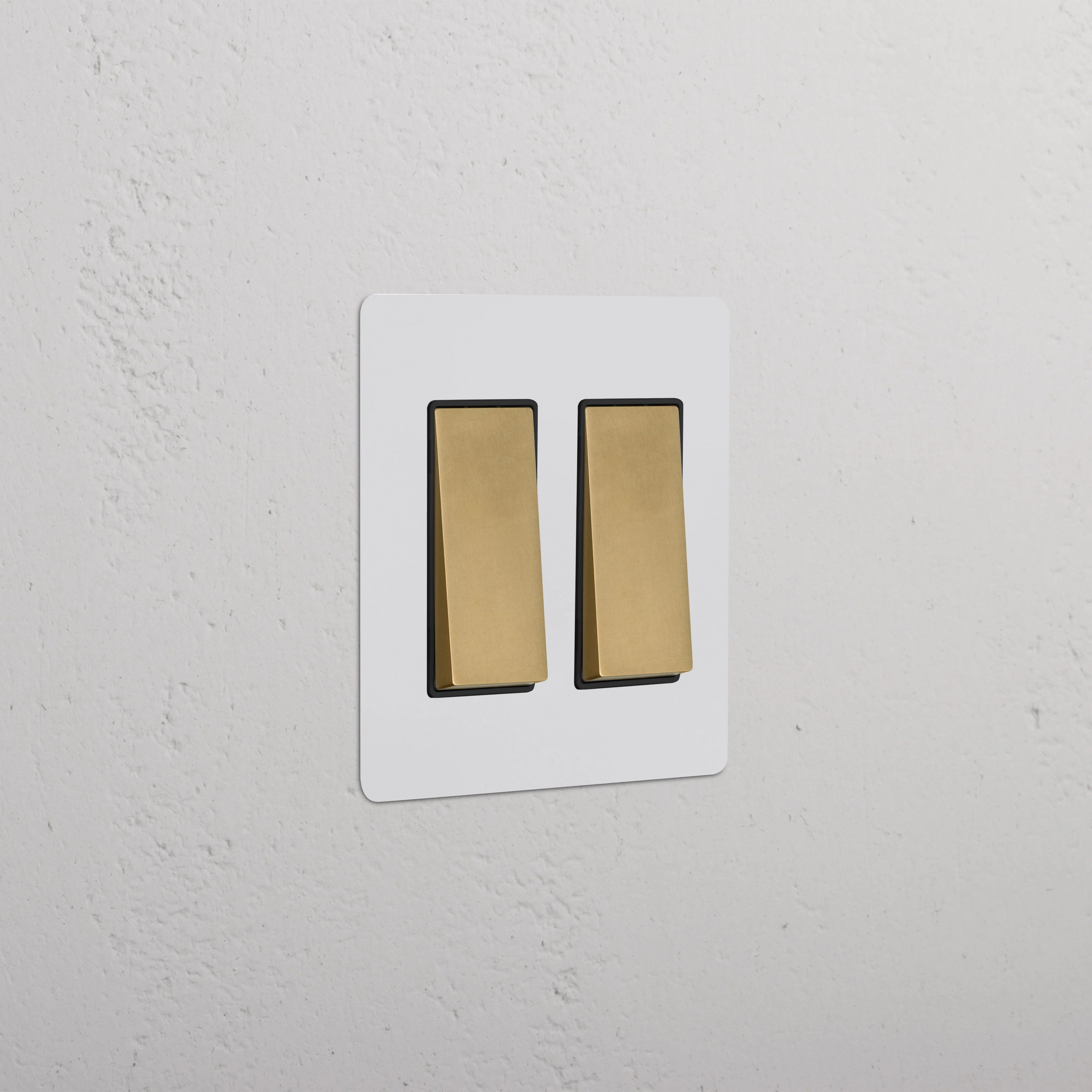 Kew 2G Rocker Switch - Paintable Antique Brass Black