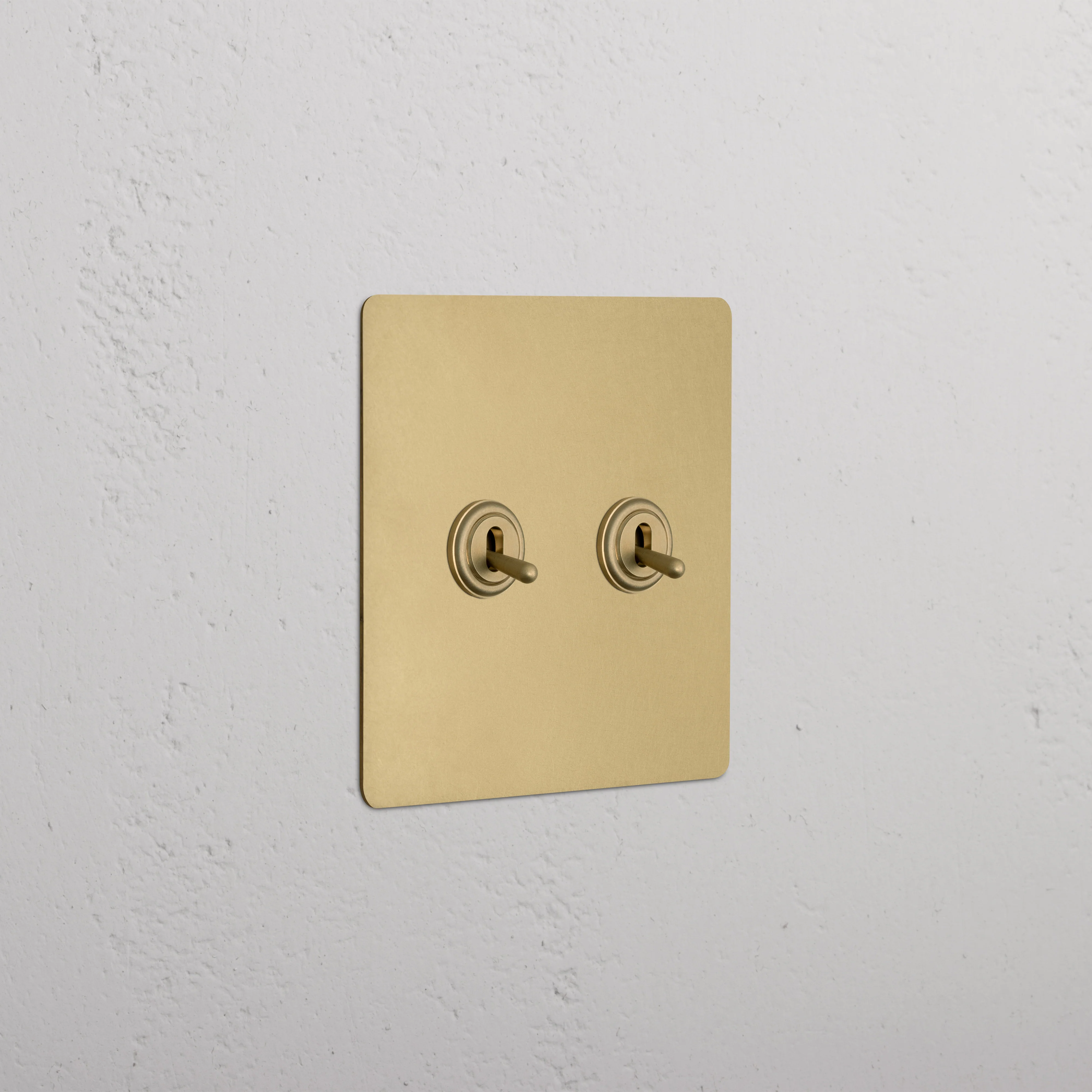 Kew 2G Toggle Switch - Antique Brass
