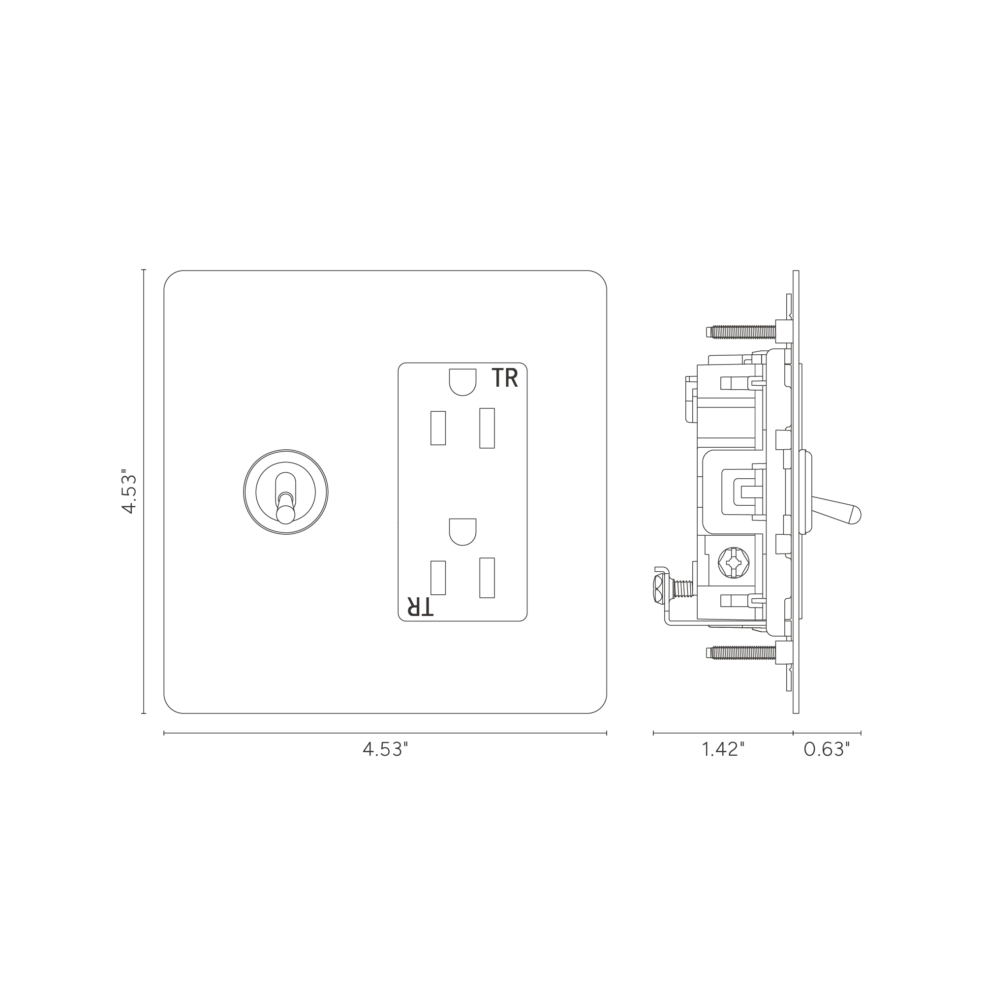Kew 2G Toggle Switch & Outlet - Paintable Polished Nickel Black - Image 4