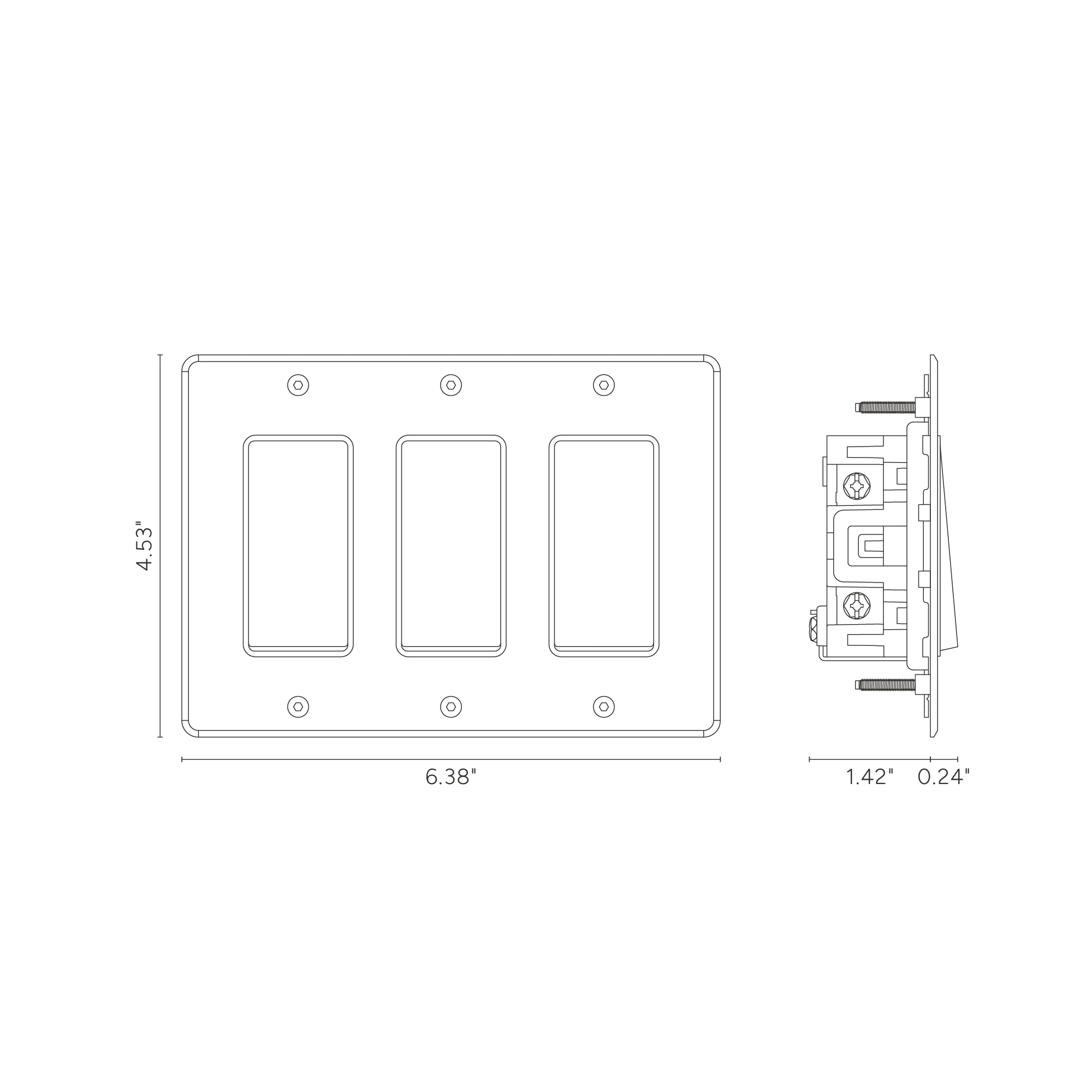 Kew 3G Rocker Switch - Clear Polished Nickel White - Image 2