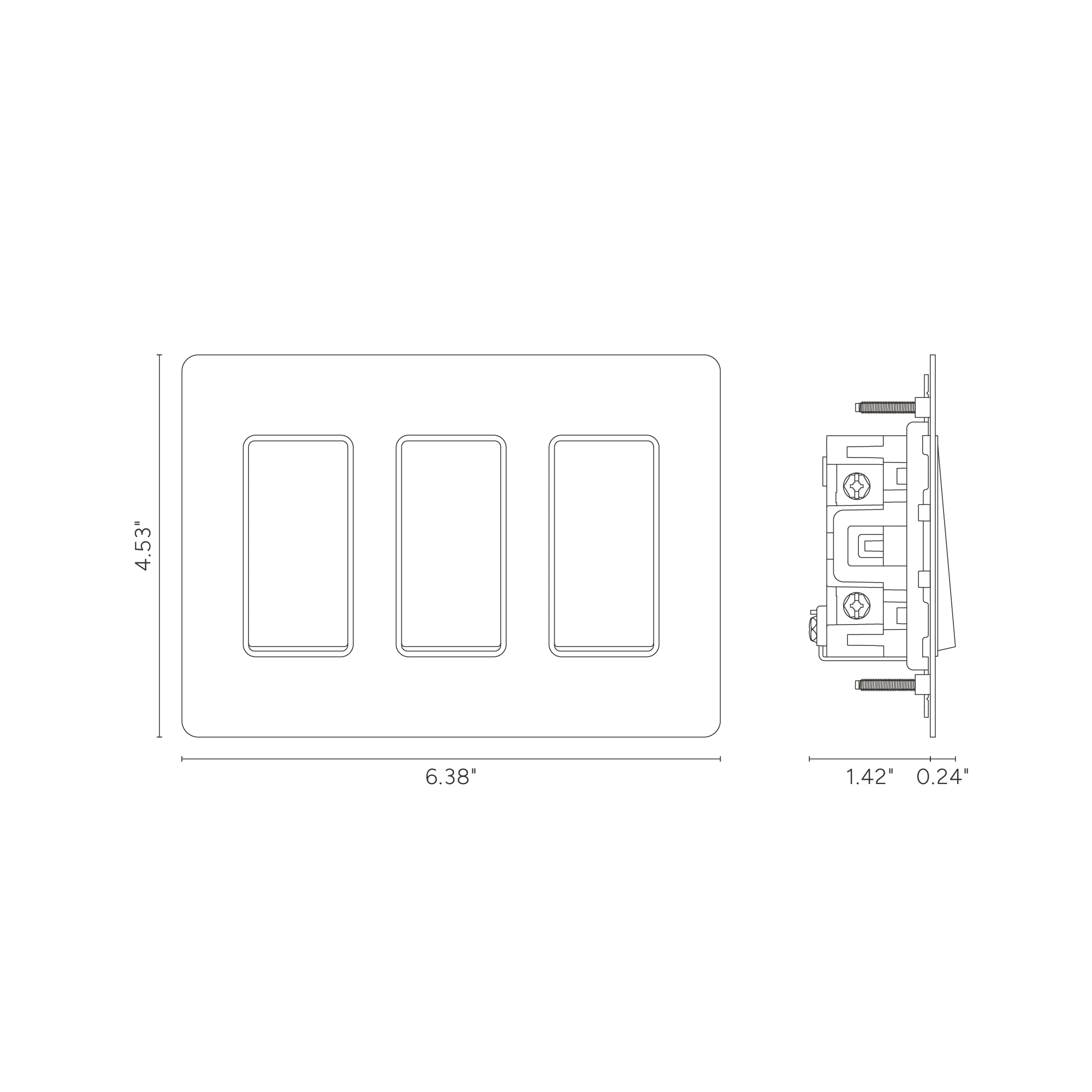 Kew 3G Rocker Switch - Paintable Bronze Black - Image 2