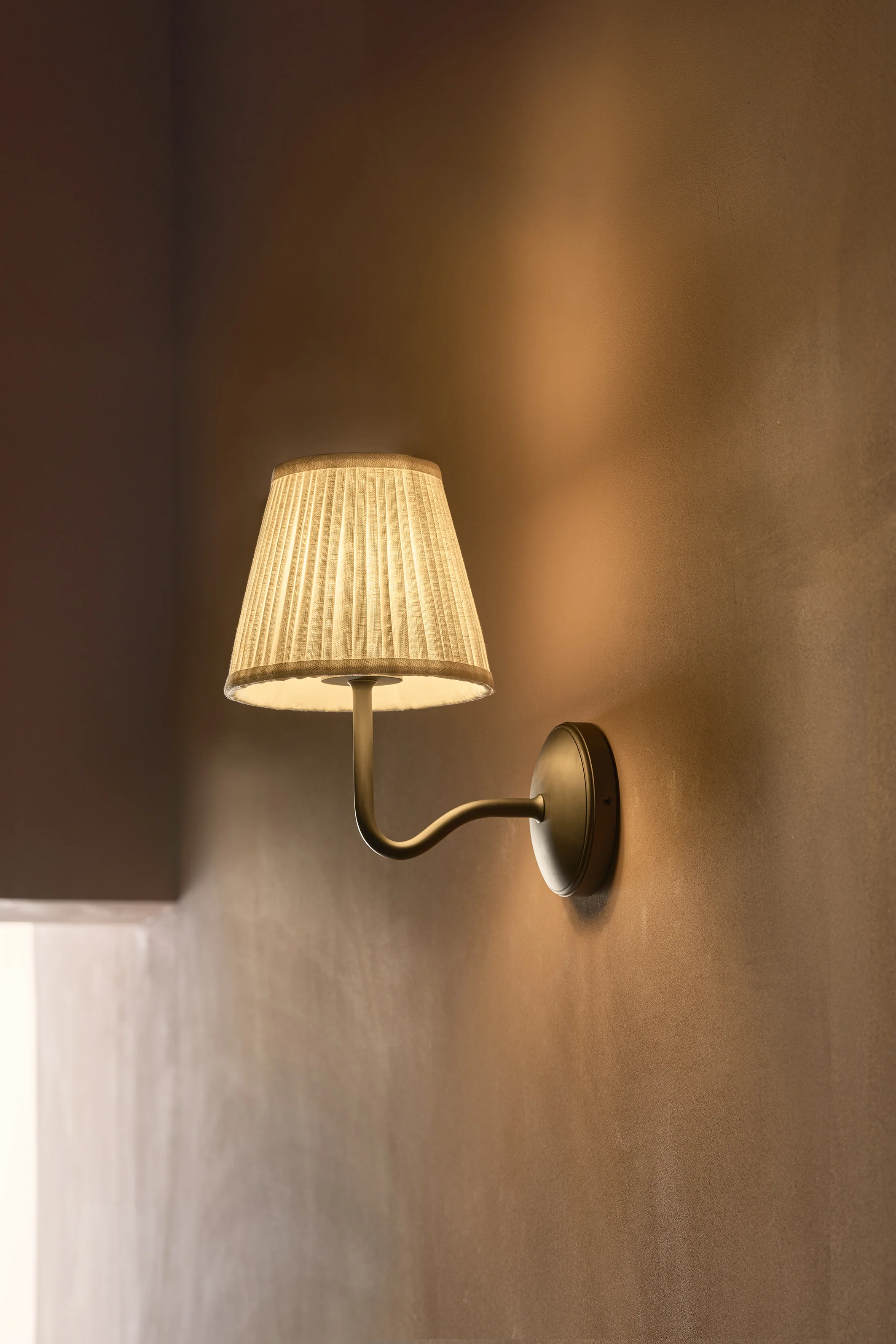 Malvern Medium Wall Light Alabaster White - Bronze - Image 3