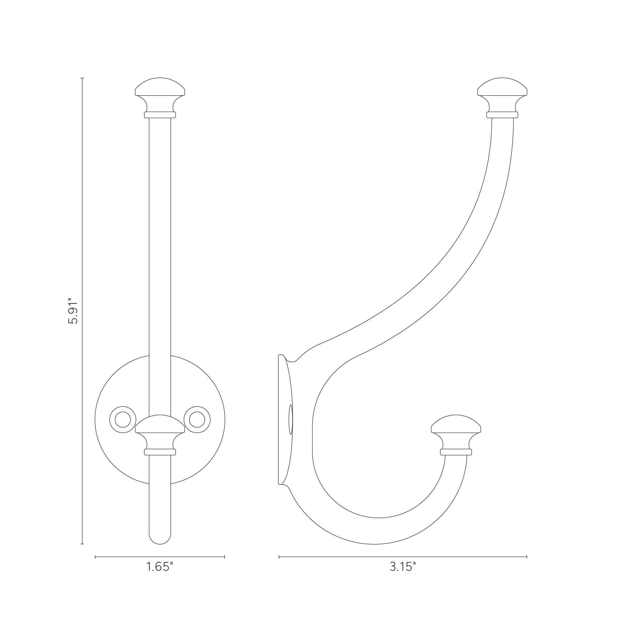 Mews Hook - Antique Brass - Image 5