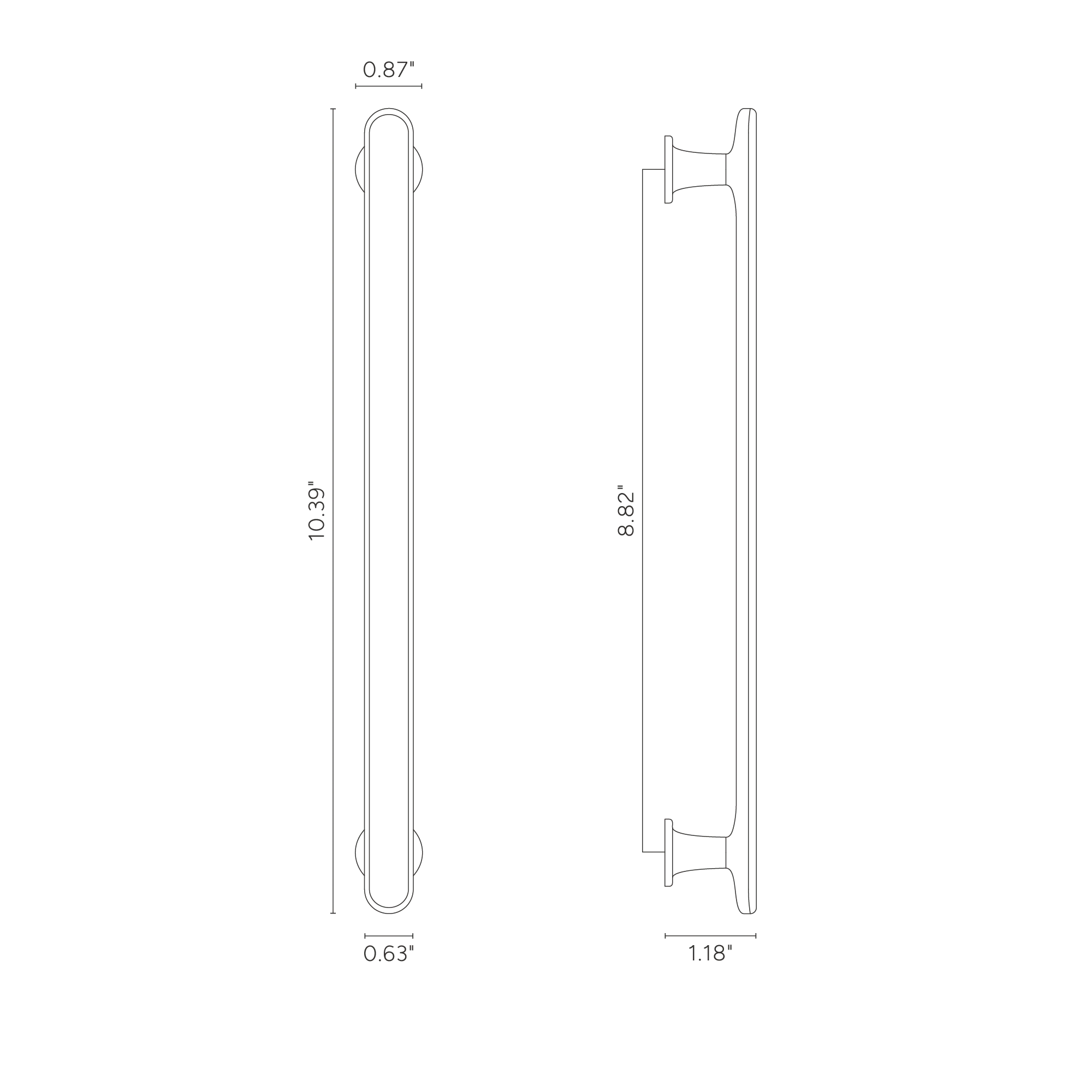 Milliner Cabinet Handle Medium - Bronze - Image 2