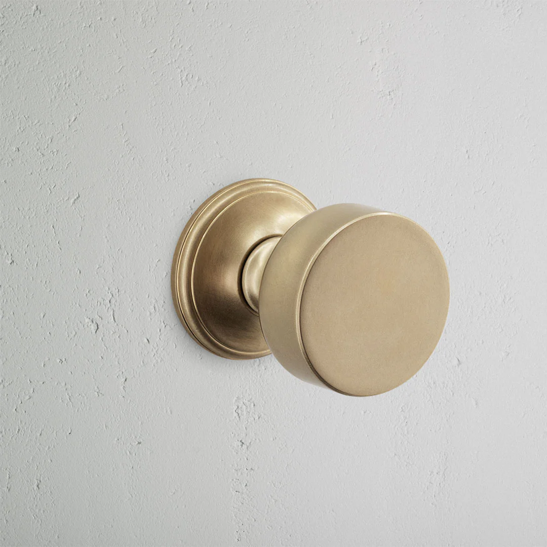 Onslow Dummy Door Knob Set - Antique Brass