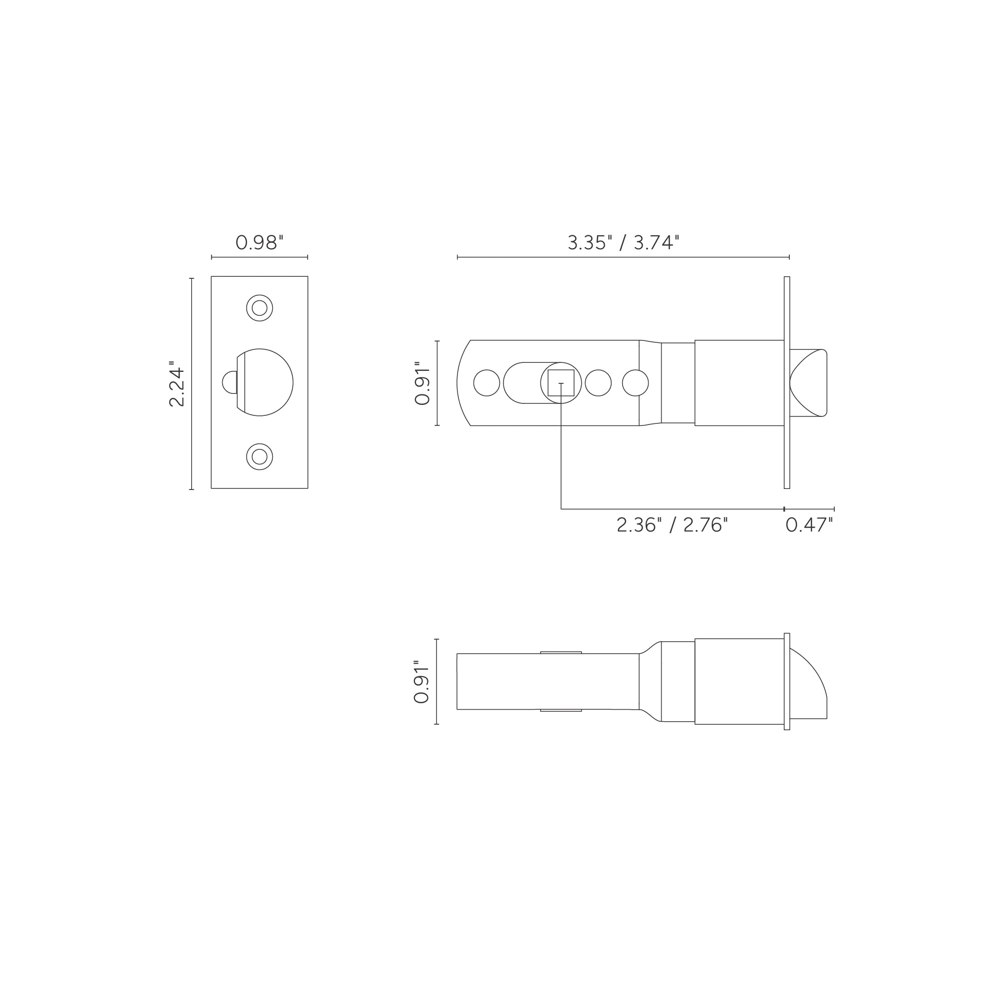 Passage Tubular Latch - Polished Nickel - Image 2