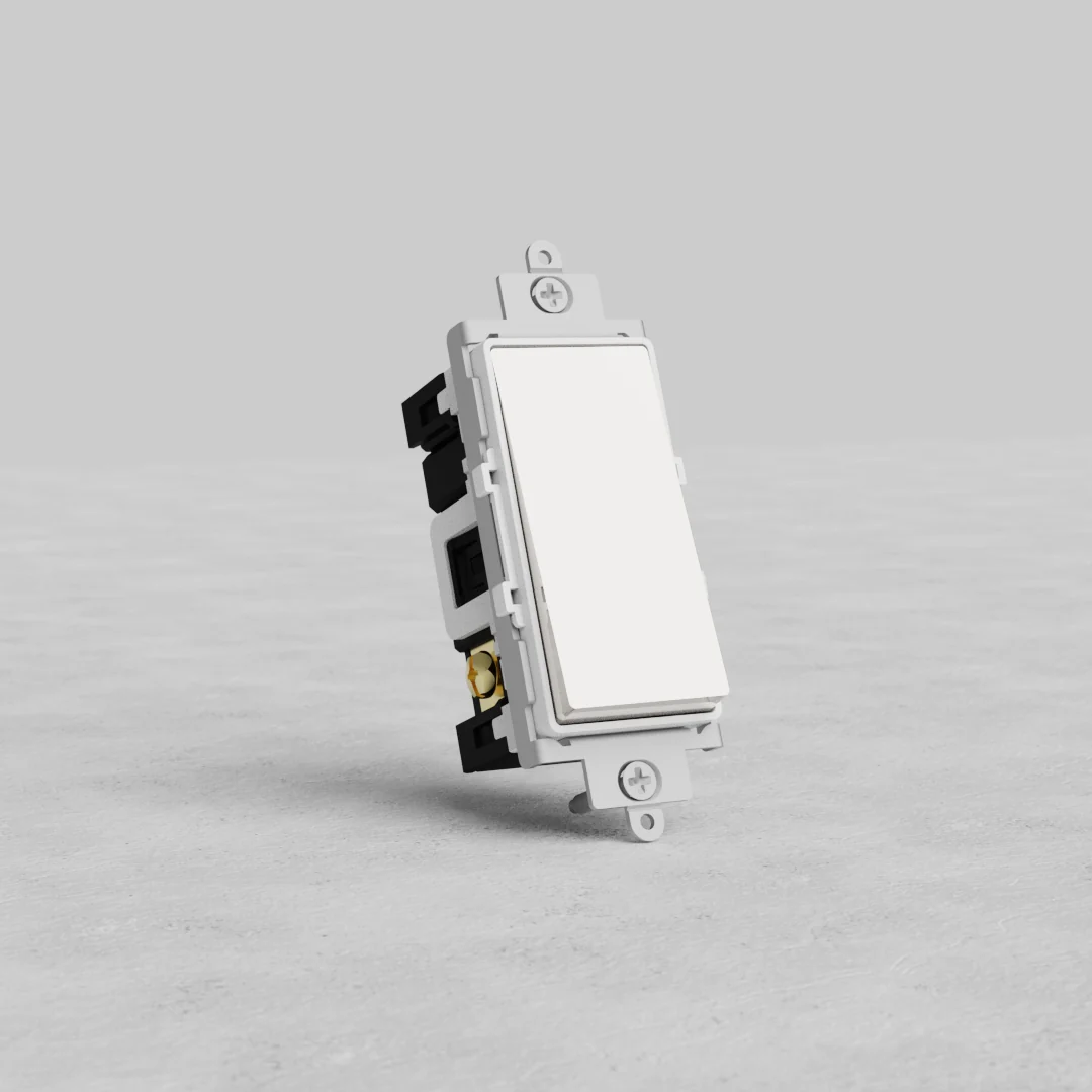 Retractive Rocker Switch - Polished Nickel White