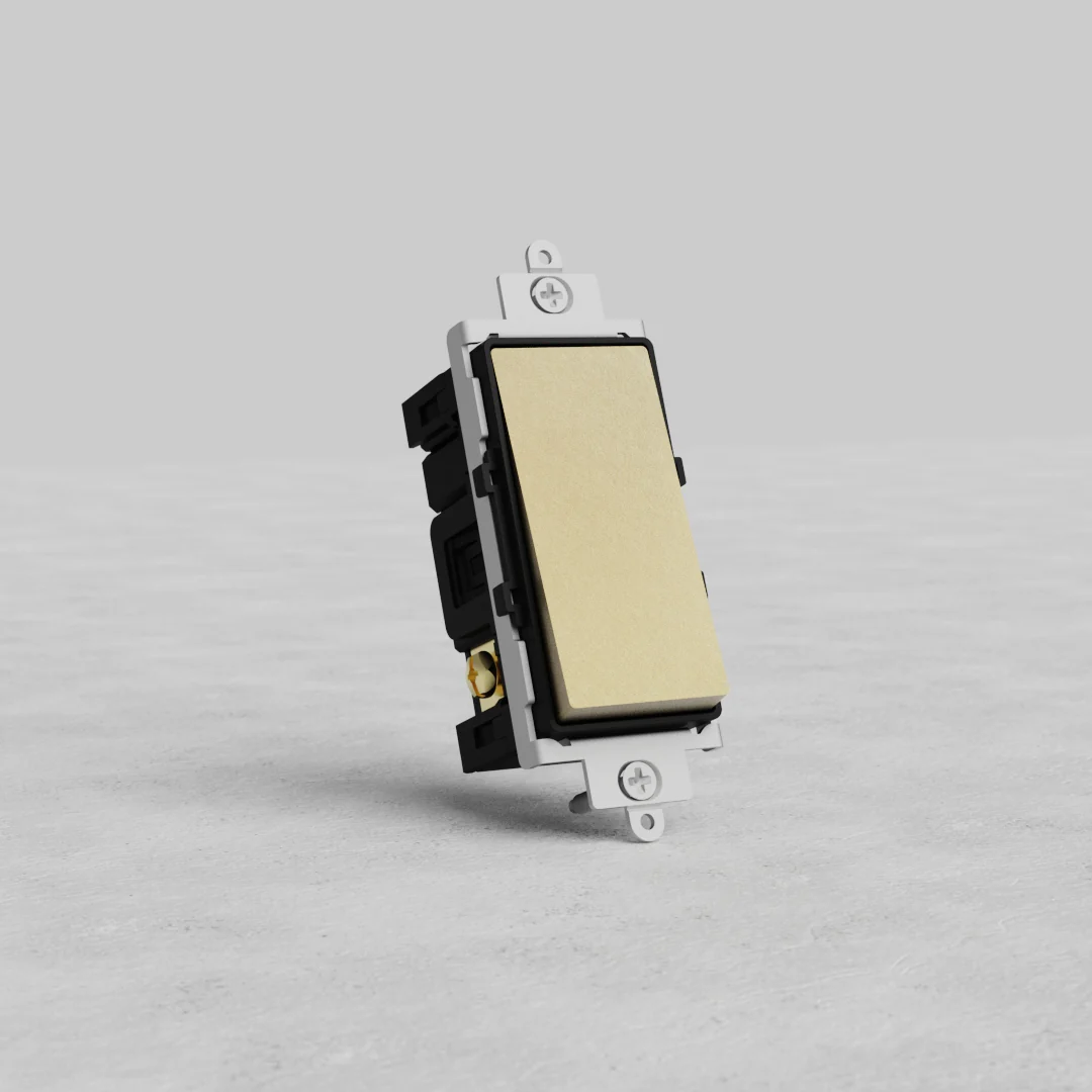 Three Way Rocker Switch - Antique Brass Black